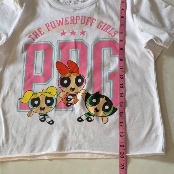 The powerpull Girls cartoon t-chirt juniors‎ white size S - Picture 4 of 5